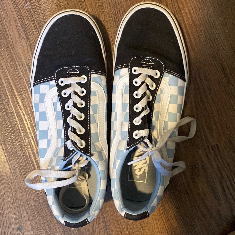 Vans light blue checkered size 9.5 women’s